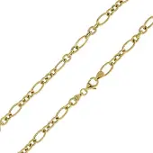 Cavill - Zilveren Ketting 45 cm - 925 Sterling Zilver Verguld - Ankerketting met Ovale & Ronde Schakels - Elegante Damesketting met Karabijnsluiting