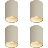 QAZQA Set van 4 moderne beige opbouwspots GU10 50mm rond - Deep