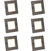 QAZQA Set van 6 moderne inbouwspots staal incl. LED - Square 7