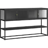 En.casa Sideboard Säkylä 150x38x90 cm zwart []