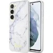 GUESS Samsung Galaxy S23 Hoesje Back Cover Marmer Wit