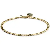 Lucleon Essentials | 4 mm Goudkleurige Armband met Figaro Schakels