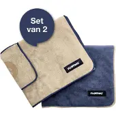 FLUFFINO Set van 2 hondendoekjes - 90 x 50 cm - extreem absorberend en zacht | Wasbaar op 60 °C, sneldrogende microvezeldoekjes voor kleine en middelgrote honden