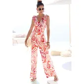 LASCANA Jumpsuit ecru / rosa / rood / bordeaux