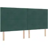 vidaXL LED Hoofdbord met LED-stripverlichting Groen 200 cm Fluweel