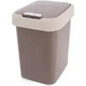 Orion 12 liter prullenbak met deksel, bruin, kunststof