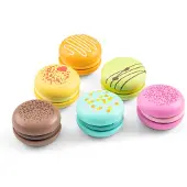 Woet Houten Speelgoed Macaron Set - 6 Stuks met Klittenband - Speelgoedeten voor Kinderen - Rollenspel Keukenspeelgoed - Vanaf 2 Jaar