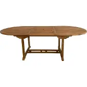 Axi Marzi Tuintafel Uitschuifbaar van Teak Hout Ovaal | Uitschuifbare Eettafel Weerbestendig voor Tuin / Terras / Buiten van Teakhout | Dining Tafel voor 8 personen | 180-240 x 120 x 75 cm