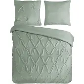 Pure Dekbedovertrek Micropercal Elegance - light sage 200x200/220cm