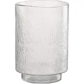 J-Line vaas Cilinder Reliëf - glas - transparant - medium