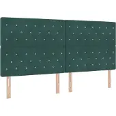 vidaXL LED Hoofdbord met hoofdeinde Donkergroen 200 cm Fluweel