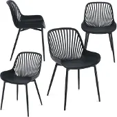 Idimex Tuinstoelen VERDE, set van 4 – Zwart