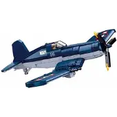 Sluban Army WWII F4U Fighter vliegtuig bouwspeelgoed - Constructiespeelgoed modelbouw - bouwdoos met 550 bouwstenen - M38-B1109 vanaf 8 jaar
