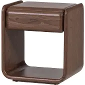 Woood Elura Nachtkastje Met Lade - Hout/Fineer - Bruin - 50x40x40