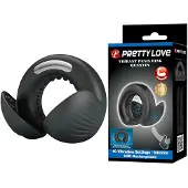 Pretty Love - Quentin - Vibrerende Cockring met Dubbele Motor - Zwart