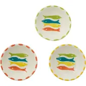 J-Line schaal Vis - keramiek - small - set van 3