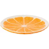J-Line plateau Oranje Dolomiet - keramiek - oranje/wit - 2 stuks