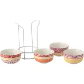 J-Line schaal - keramiek - paars/rood - doos van 4