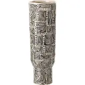 J-Line vaas Patroon - keramiek - wit/zwart - large