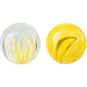 J-Line presse-papier Bal - glas - geel - medium - 2 stuks