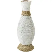 J-Line vaas - zeegras - wit/naturel