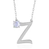 Cavill - Zilveren Halsketting 925 Sterling Zilver - Regenboog Maansteen 0 376 ct Rond 5 mm - Verstelbaar 40-50 cm - Elegant