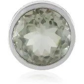 Cavill - Zilveren Hanger - 925 Sterling Zilver Platina Geplateerd - 7.8 Ct Braziliaanse Groene Amethist Rond - Elegant & Tijdloos