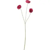 J-Line bloem Klaproos - textiel - bordeaux - 6 stuks