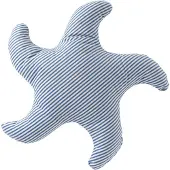 J-Line kussen Zeester Gestreept - polyester - blauw/wit