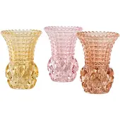 J-Line theelichthouder - glas - mix - set van 3