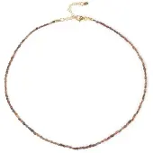 Cavill - 925 Sterling Zilver Halsketting - 16,756 ct Rode Diamanten Fancy Kraal - Verstelbaar 45-50 cm - Elegante Damesketting