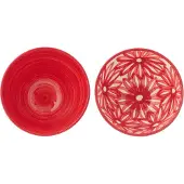 J-Line kom Bloemen - keramiek - medium - set van 2