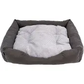 COMFY Emma Plush hondenmand grijs met dubbelzijdig kussen | 40x30x18 cm tot 70x60x18 cm 70x60x18CM