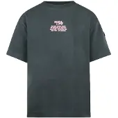 No Way Monday T-shirt met backprint antraciet Grijs Jongens Katoen Ronde hals - maat 110