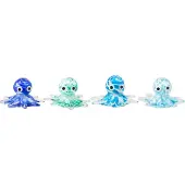 J-Line presse-papier Octopus - glas - blauw/turkoois - set van 4