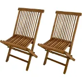 Axi Mina Teak opklapbare Tuinstoelen – Set 2 stuks