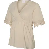 Mamalicious Shirt 'MLAlisa Tess' taupe