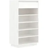 vidaXL Schoenenkast 60x34x105 cm massief grenenhout wit