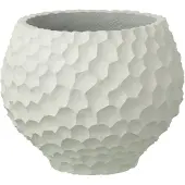 J-Line bloempot Inkepingen + Buiten zand - steen - wit - medium