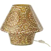 J-Line 64386 Tafellamp Mozaïek Glas Bruin/Oranje Large – Sfeerlamp 33 cm