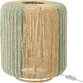 J-Line lamp Touw Cilinder - metaal - turkoois/naturel - small
