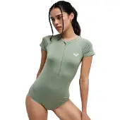 Roxy Essentials Dames Shorty Met Korte Mouwen En Rits Aan De Voorzijde