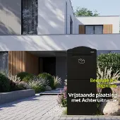 Logixbox - Pakketbrievenbus - Frontbox Achteruitname - Zwart - 1.0 mm staal - Extra veilig 3puntsluiting - XXL Pakketten -- Géén Bouwpakket --