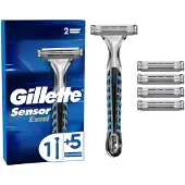 Gillette Sensor Excel Scheerhouder + stuks 5 Scheermesjes