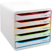 Exacompta Big Box Plus Classic Ladekastje PS (Polystyreen) Multikleur 5 Lades 27,8 x 34,7 x 27,1 cm