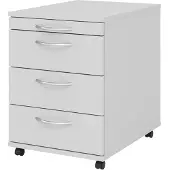 Hjh OFFICE PRO BARI 1606 BO - Rolcontainer Grijs Hout met 3 lades Kunststof handgreep