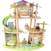 Hape Panda Bears Bamboo House Figure Goud Kinderen