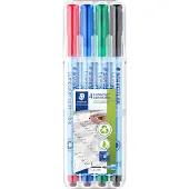 Staedtler Lumocolor correctable niet permanente en droog afveegbare marker – fijn - box 4 kleuren