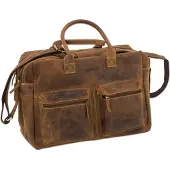 Greenburry Vintage aktetas Leer 40 cm Laptopcompartiment bruin