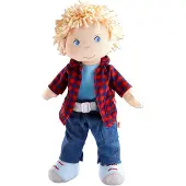 Haba Knuffelpop Nick Blauw/rood 30 Cm